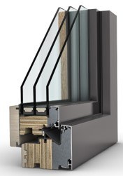 Internorm Holz-Alu-Fensterrahmen HF510 (für Glasdicke 48mm) FICHTE